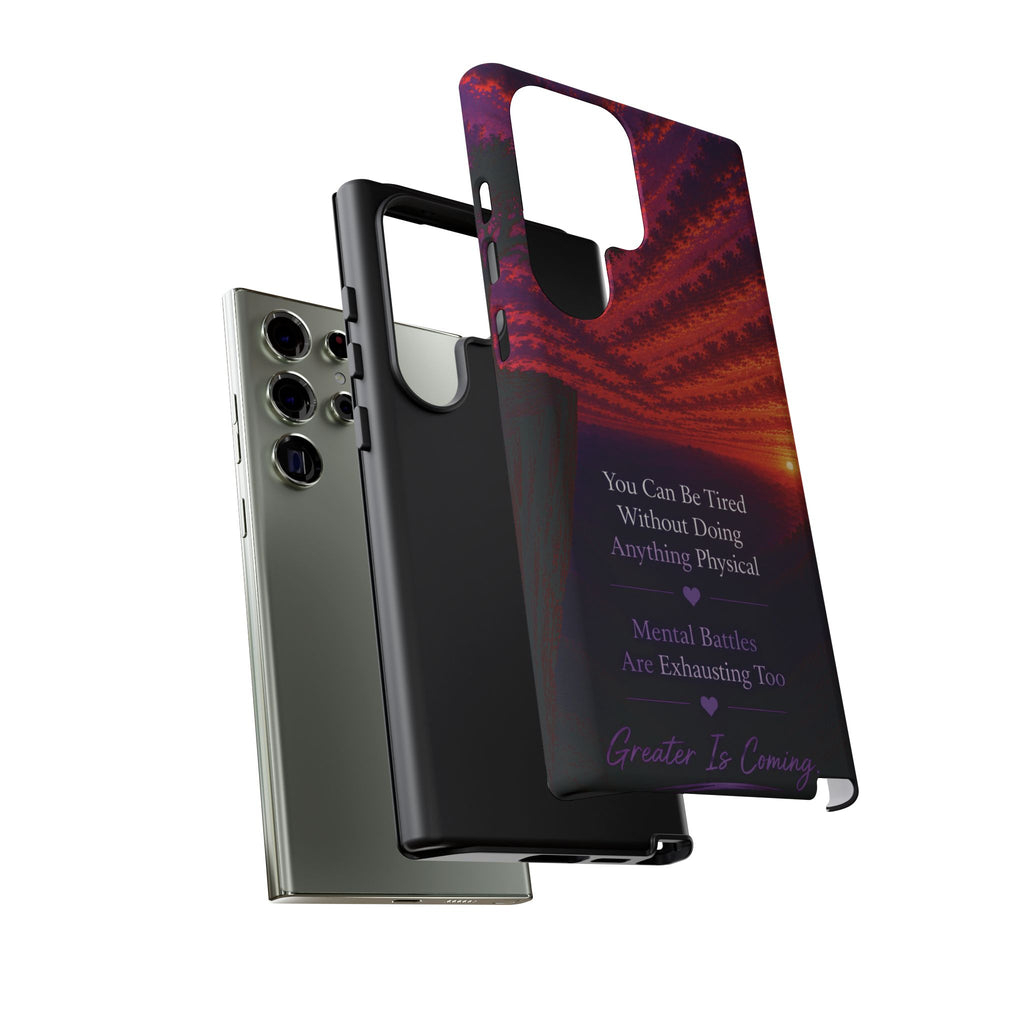 Phone Case — "Greater Is Coming" Inspirational Sunset Design