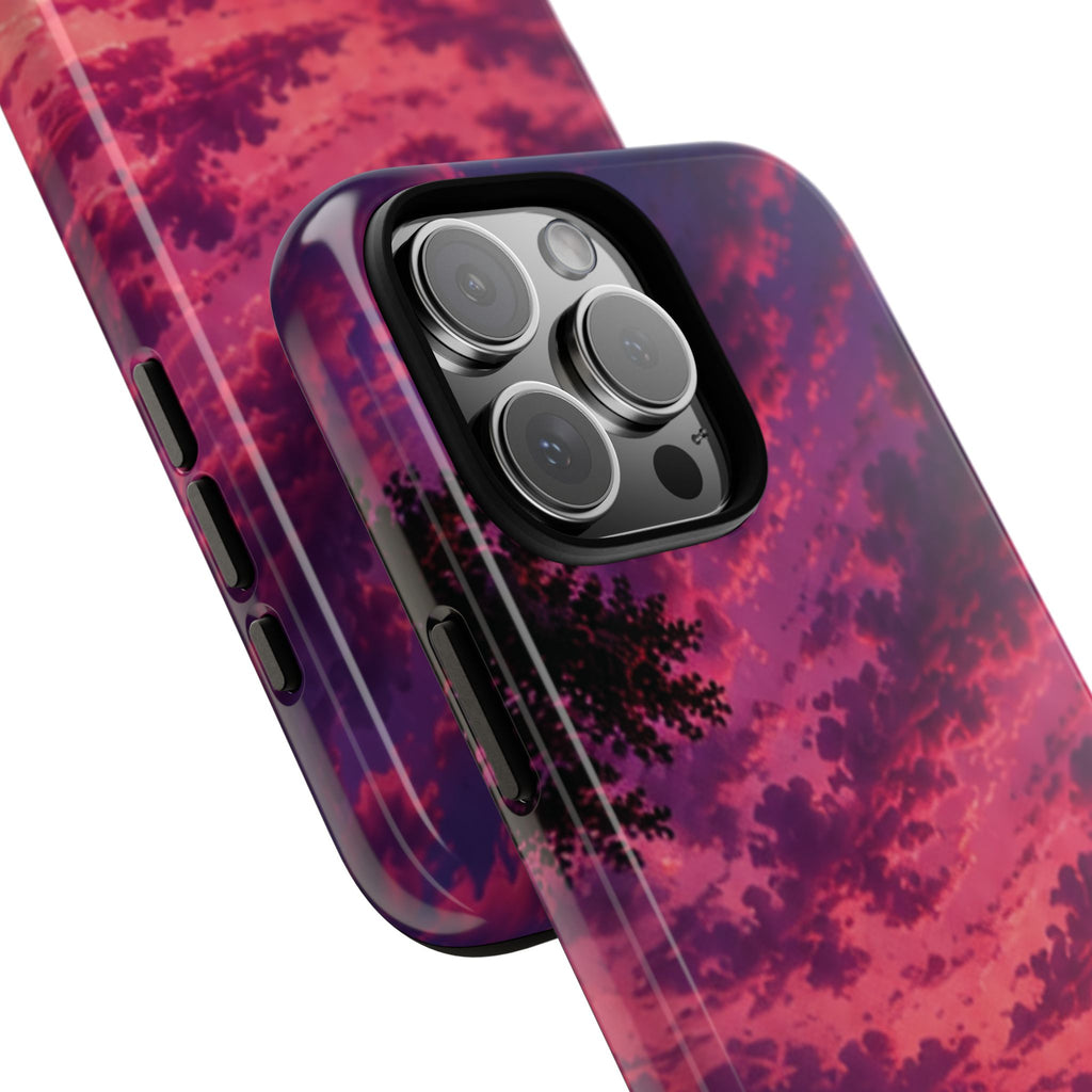 Sunset Mountain Phone Case — Purple Pink Scenic Tough Case