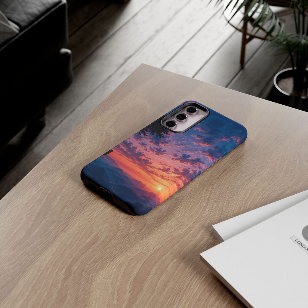 Sunset Mountain Phone Case — Tough Protective Phone Cover with Scenic Sunset Design