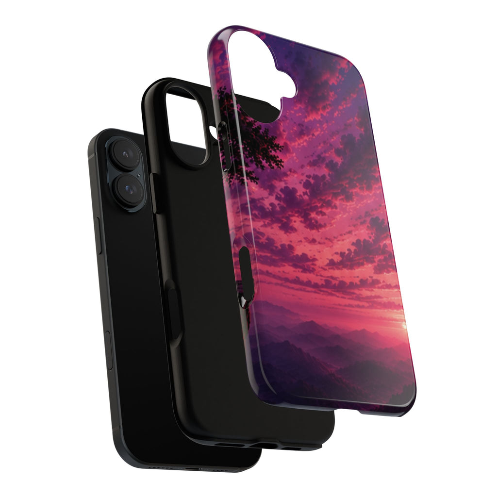 Sunset Mountain Phone Case — Purple Pink Scenic Tough Case