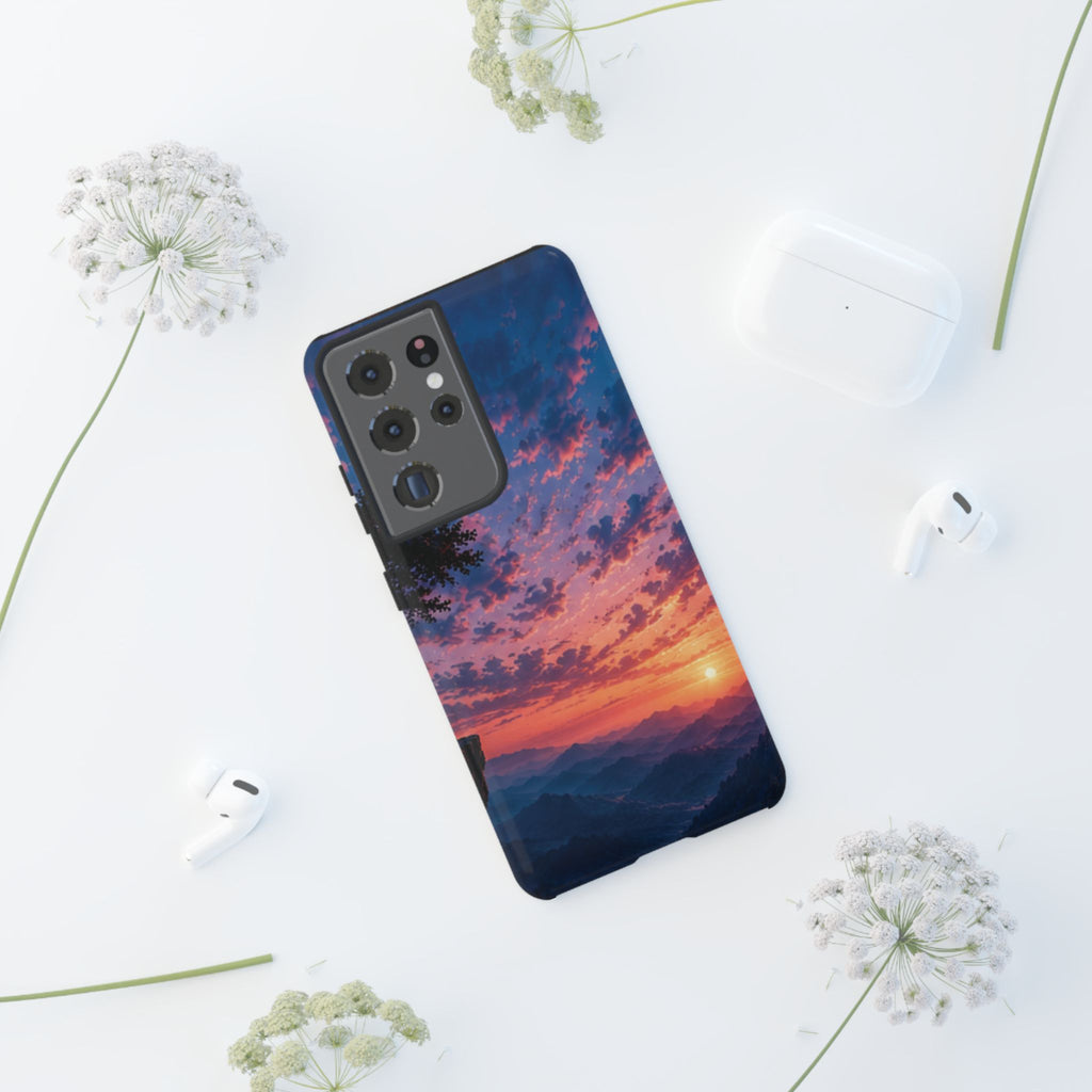 Sunset Mountain Phone Case — Tough Protective Phone Cover with Scenic Sunset Design