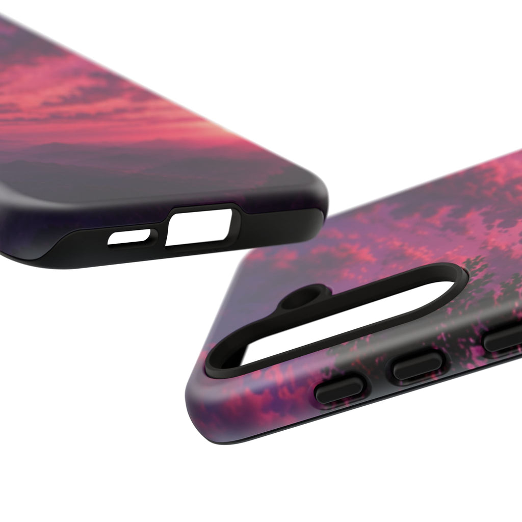Sunset Mountain Phone Case — Purple Pink Scenic Tough Case