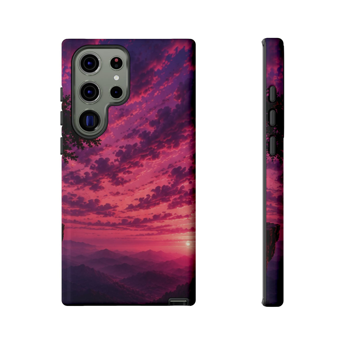 Sunset Mountain Phone Case — Purple Pink Scenic Tough Case