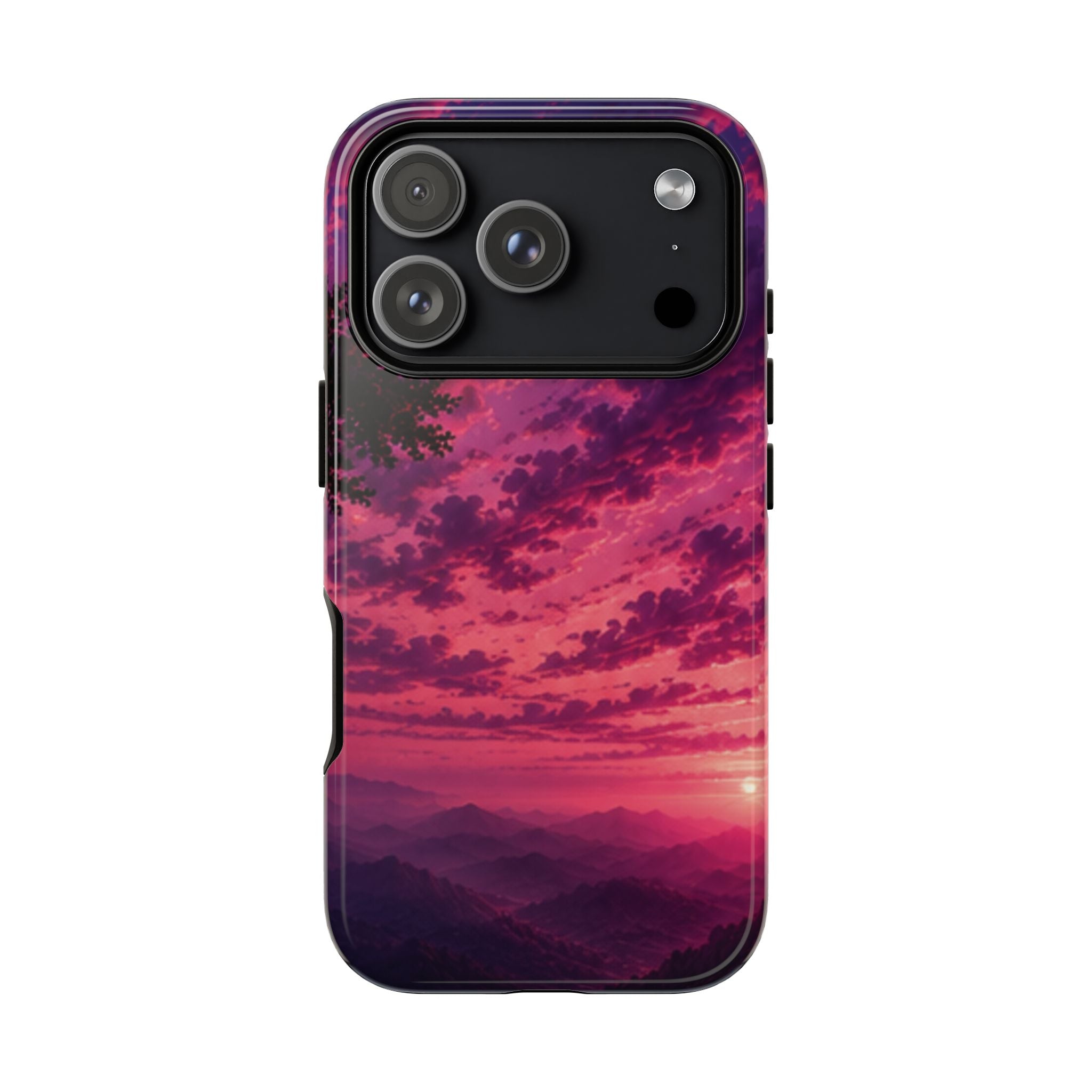 Sunset Mountain Phone Case — Purple Pink Scenic Tough Case