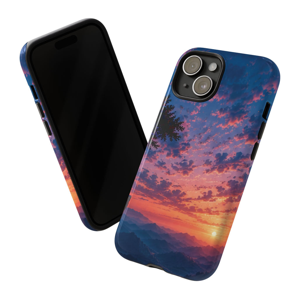 Sunset Mountain Phone Case — Tough Protective Phone Cover with Scenic Sunset Design