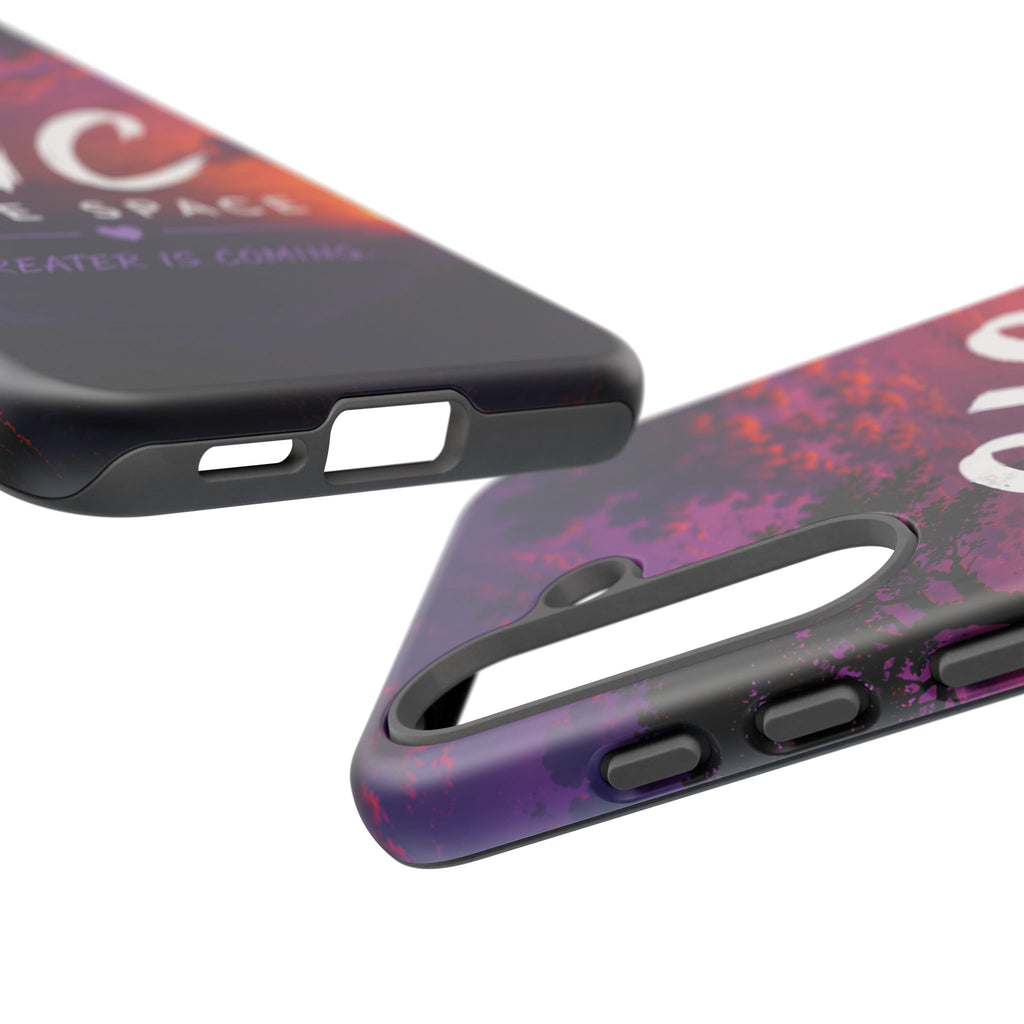 GIC Safe Space Tough Phone Case — "Greater Is Coming" Sunset Design