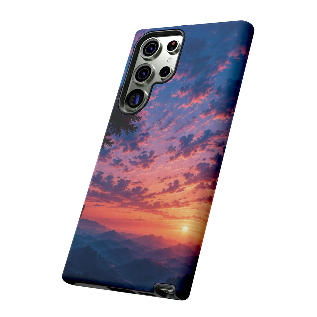 Sunset Mountain Phone Case — Tough Protective Phone Cover with Scenic Sunset Design