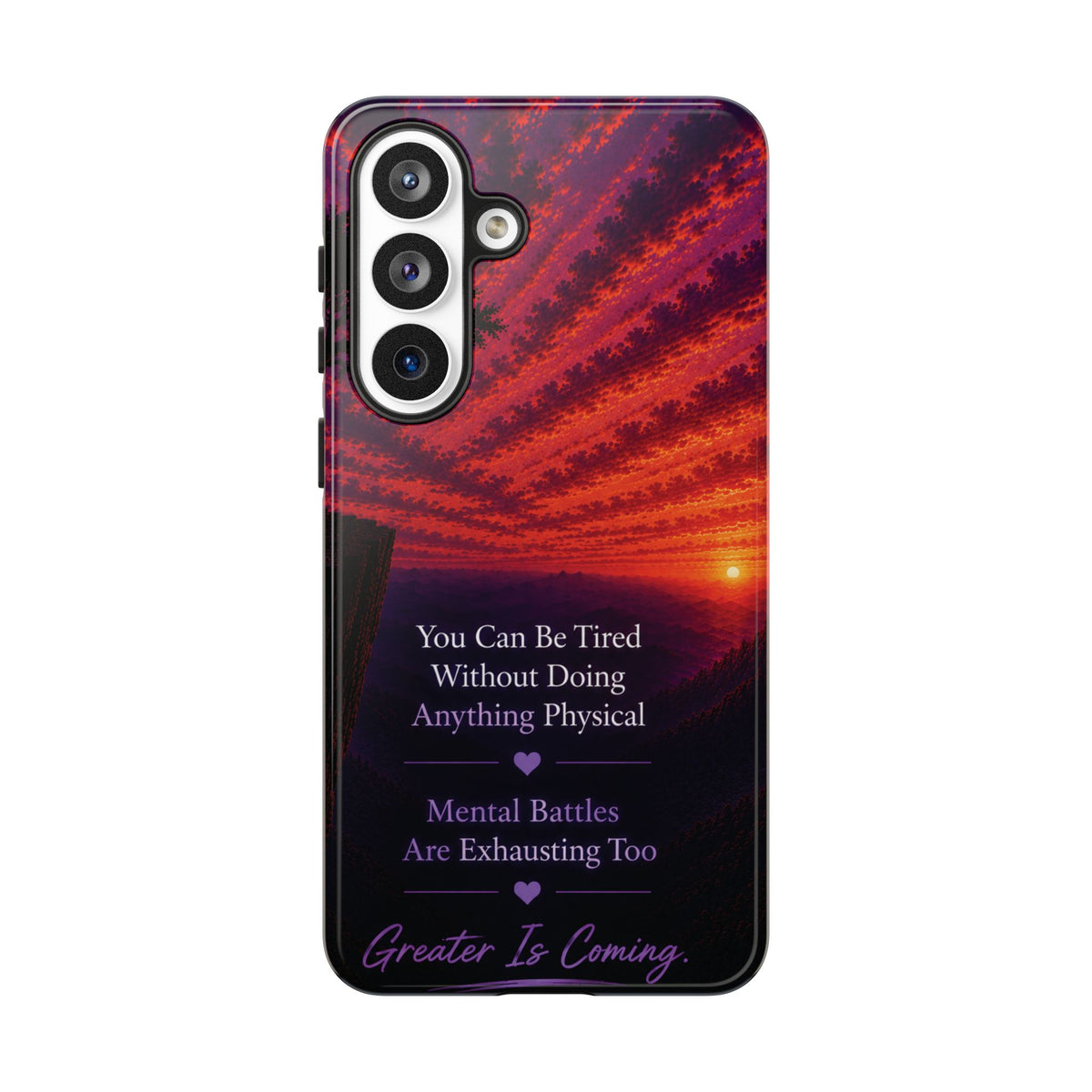 Phone Case — "Greater Is Coming" Inspirational Sunset Design