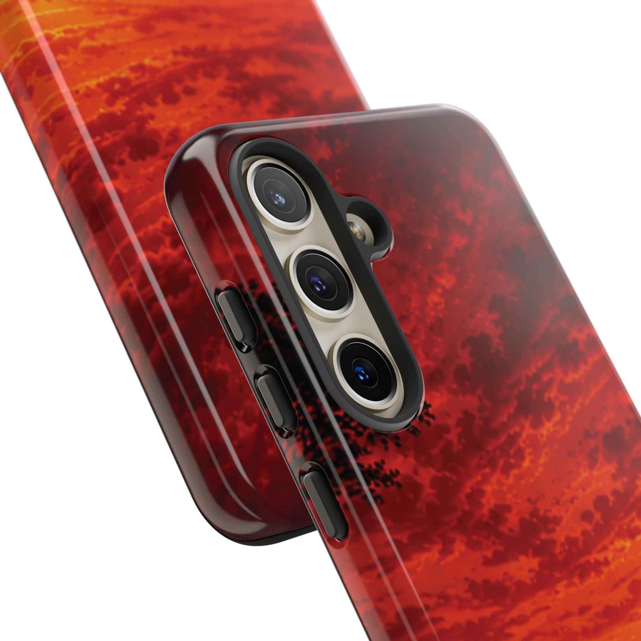 Sunset Mountain Tough Phone Case — Red Horizon Landscape Protective Case
