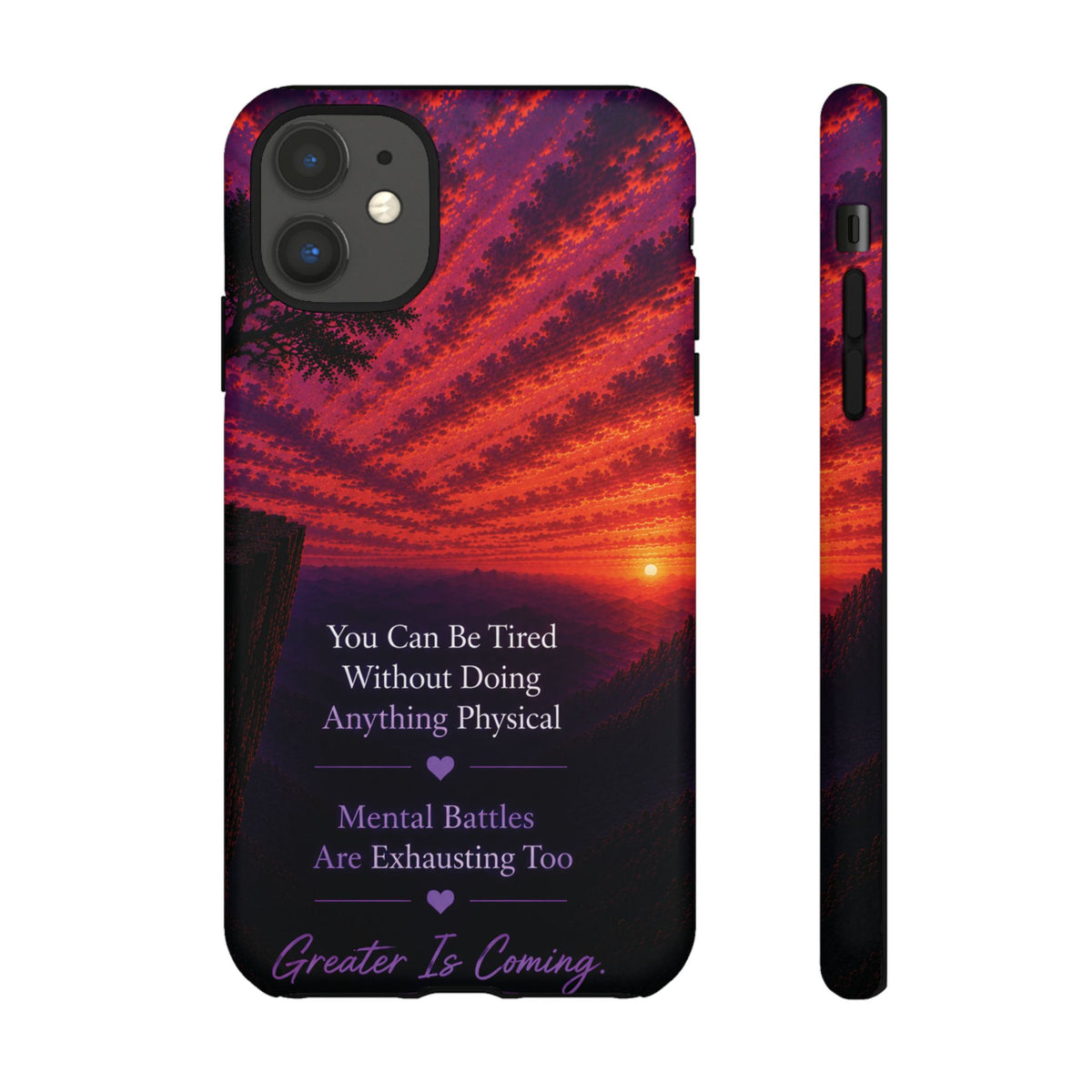 Phone Case — "Greater Is Coming" Inspirational Sunset Design