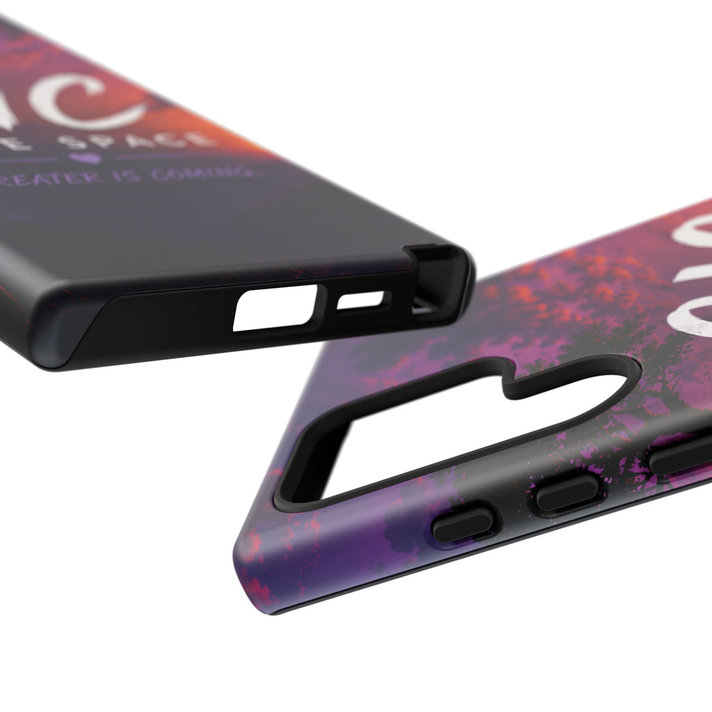 GIC Safe Space Tough Phone Case — "Greater Is Coming" Sunset Design