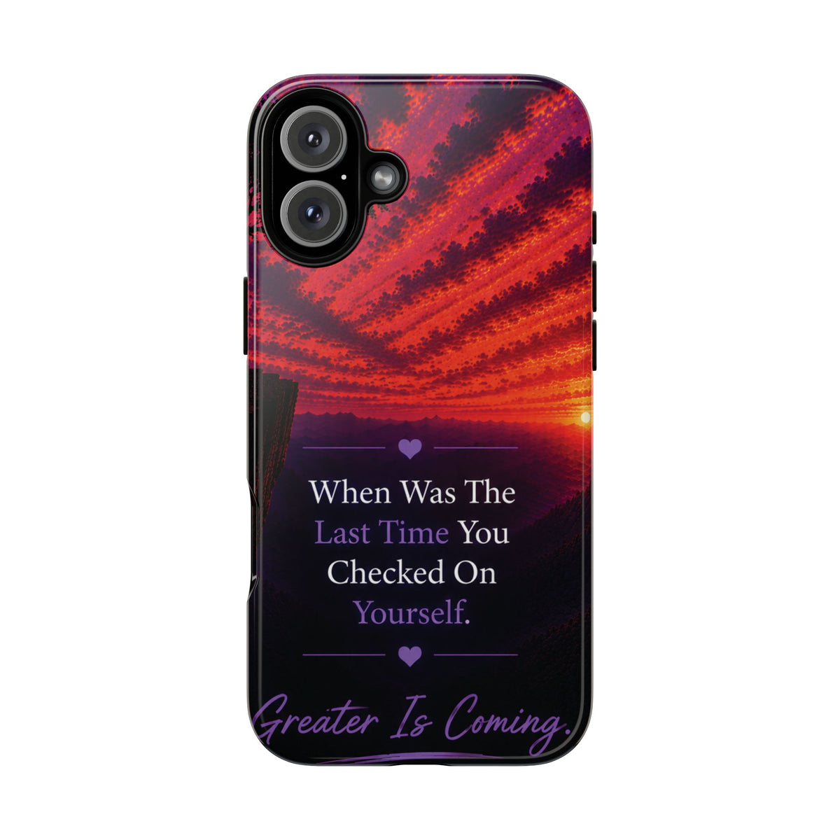 Inspirational Phone Case - "When Was The Last Time You Checked On Yourself?" Sunset Self-Care Quote