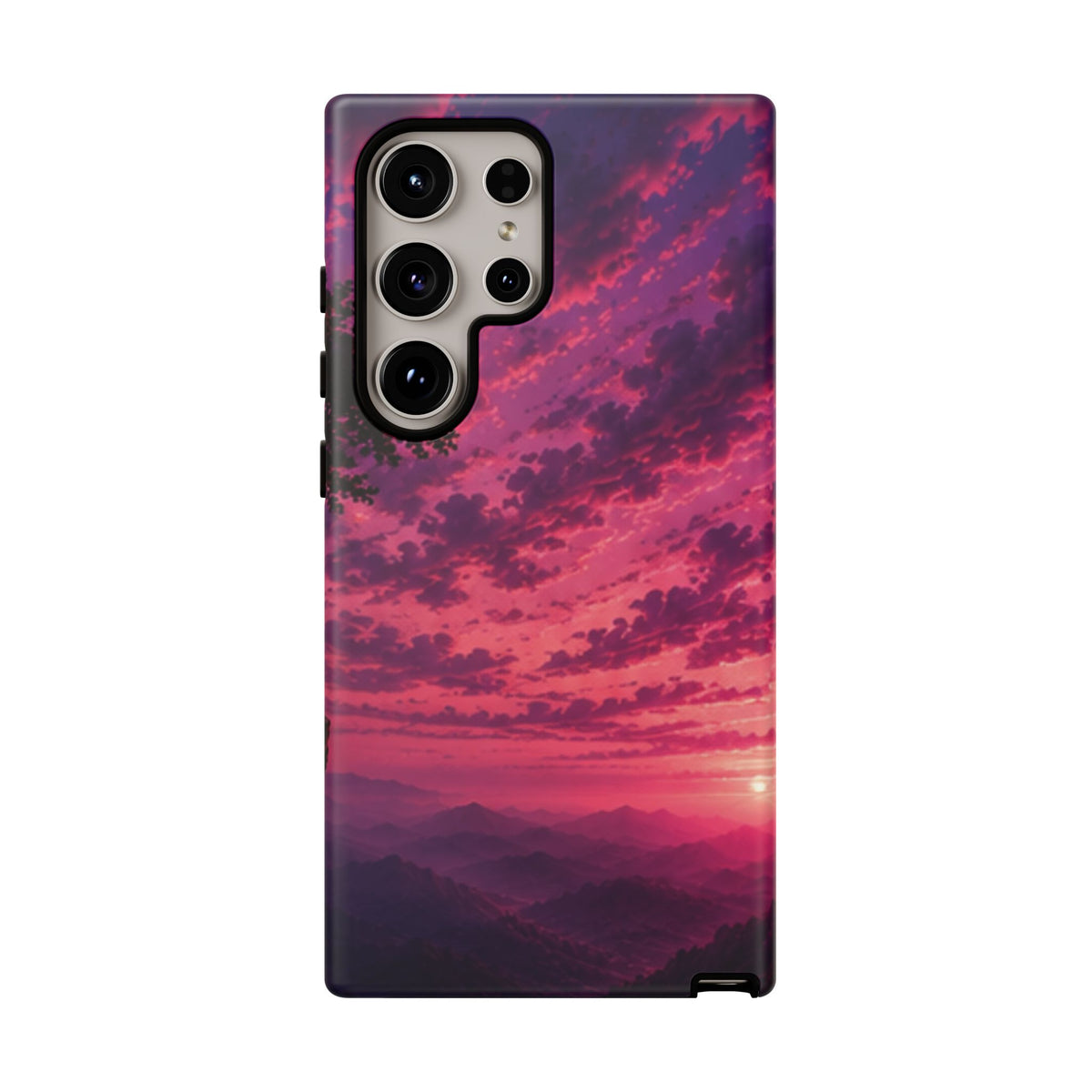 Sunset Mountain Phone Case — Purple Pink Scenic Tough Case