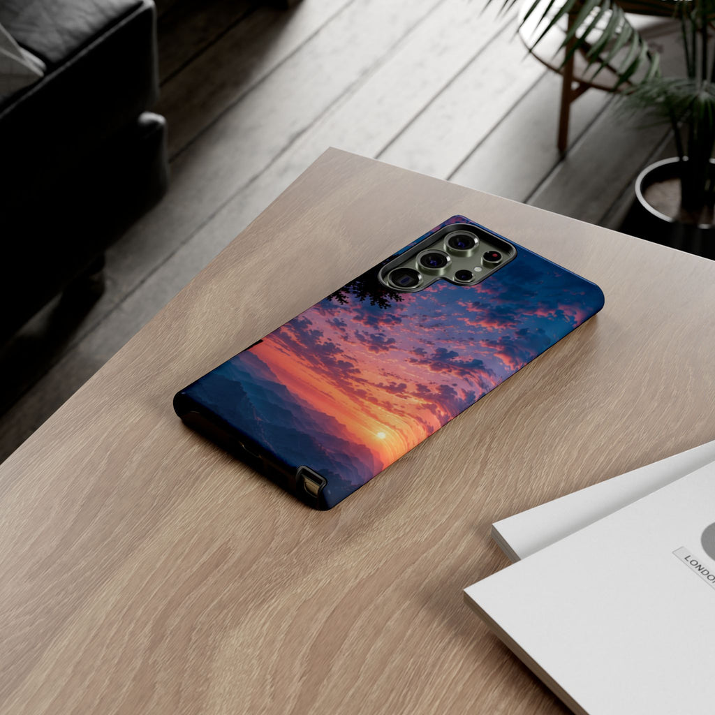 Sunset Mountain Phone Case — Tough Protective Phone Cover with Scenic Sunset Design