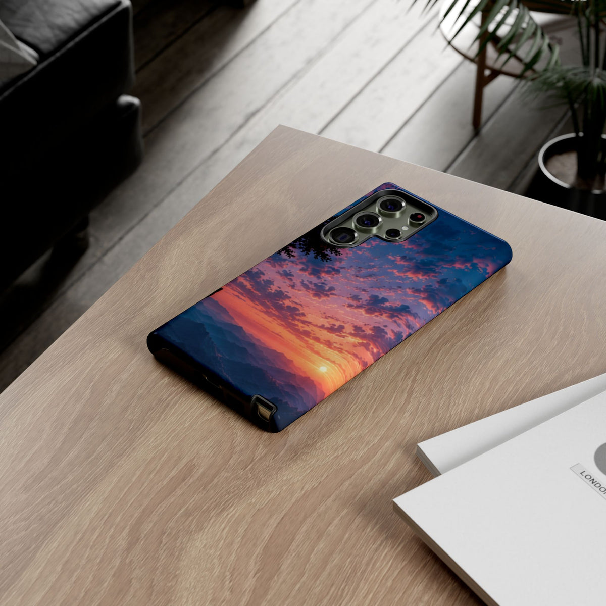 Sunset Mountain Phone Case — Tough Protective Phone Cover with Scenic Sunset Design