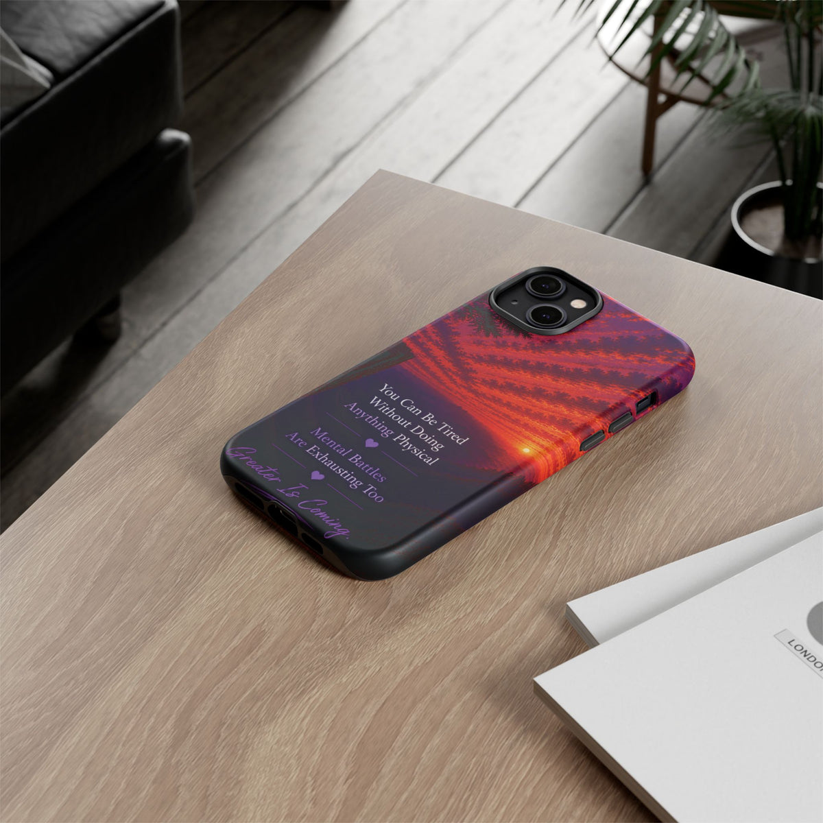 Phone Case — "Greater Is Coming" Inspirational Sunset Design