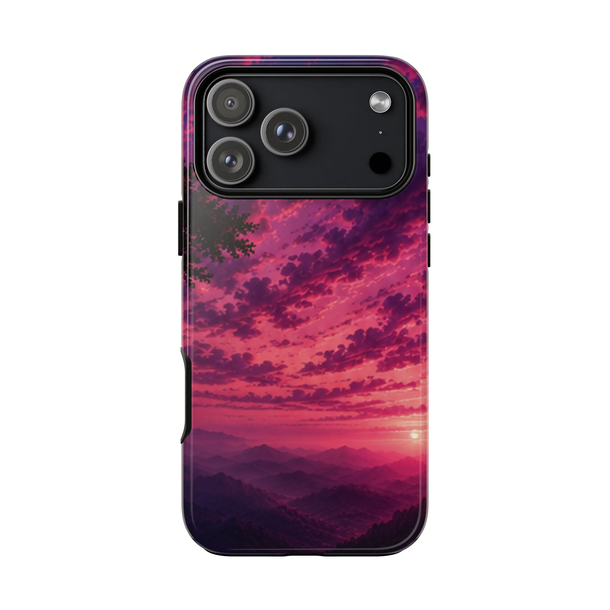 Sunset Mountain Phone Case — Purple Pink Scenic Tough Case