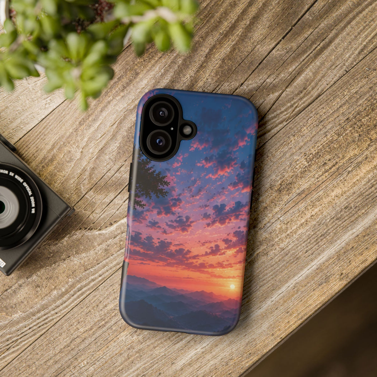 Sunset Mountain Phone Case — Tough Protective Phone Cover with Scenic Sunset Design