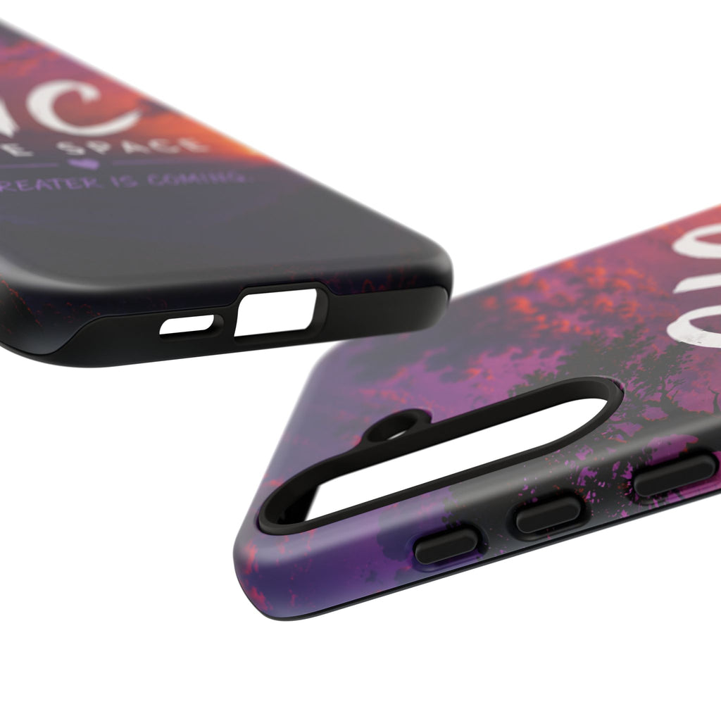 GIC Safe Space Tough Phone Case — "Greater Is Coming" Sunset Design