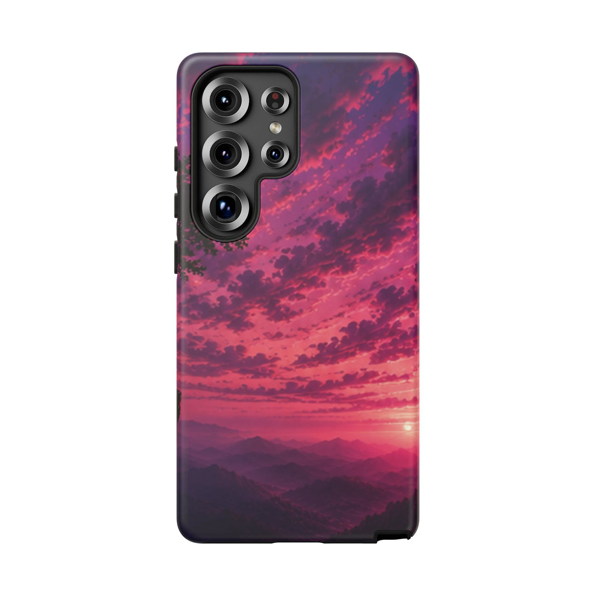 Sunset Mountain Phone Case — Purple Pink Scenic Tough Case