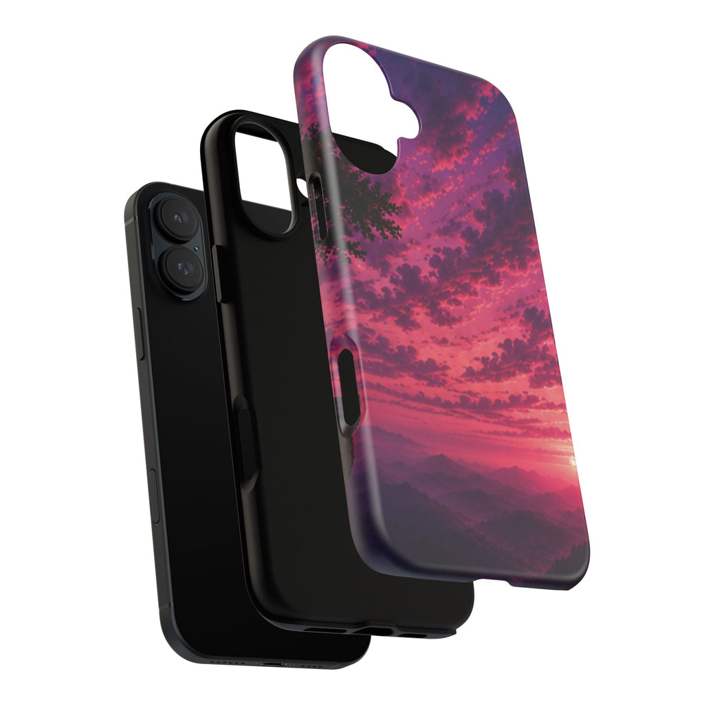 Sunset Mountain Phone Case — Purple Pink Scenic Tough Case