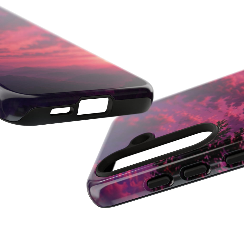 Sunset Mountain Phone Case — Purple Pink Scenic Tough Case