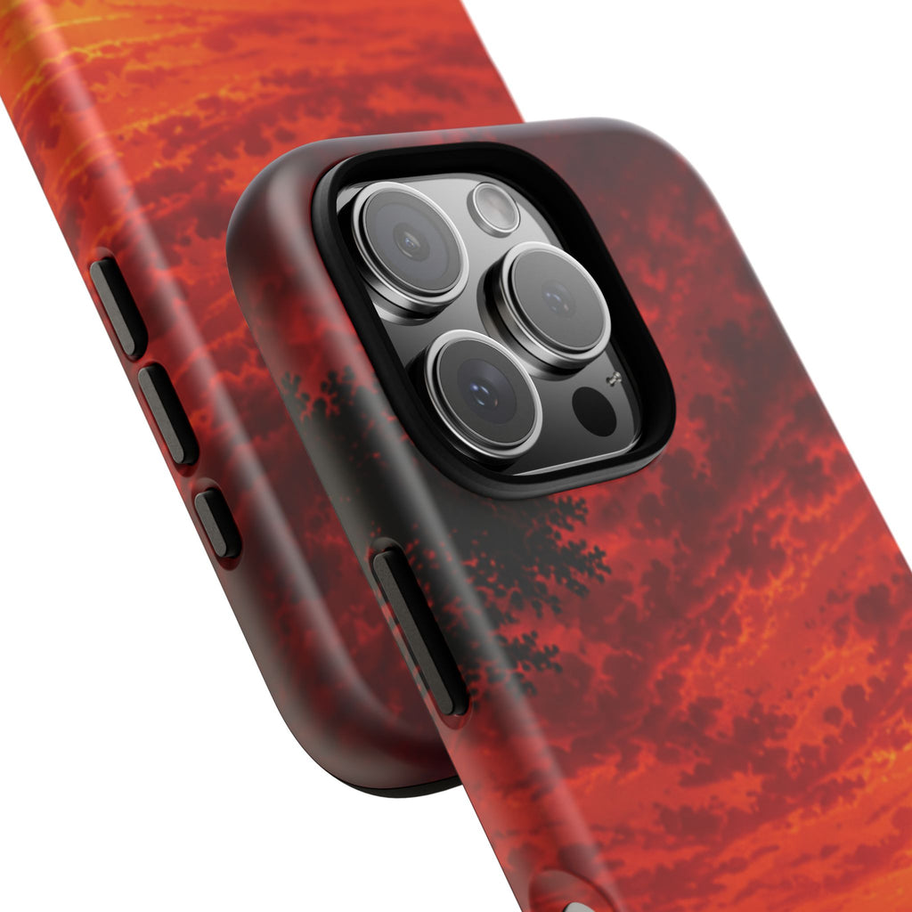 Sunset Mountain Tough Phone Case — Red Horizon Landscape Protective Case