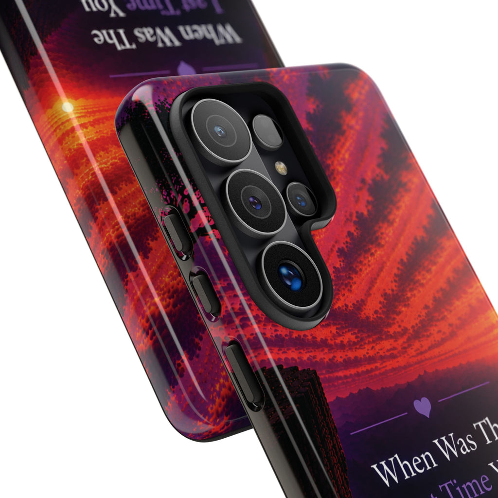 Inspirational Phone Case - "When Was The Last Time You Checked On Yourself?" Sunset Self-Care Quote