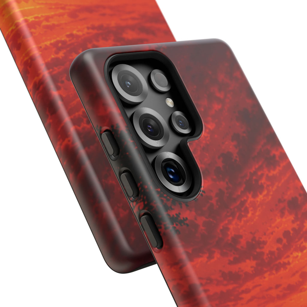 Sunset Mountain Tough Phone Case — Red Horizon Landscape Protective Case