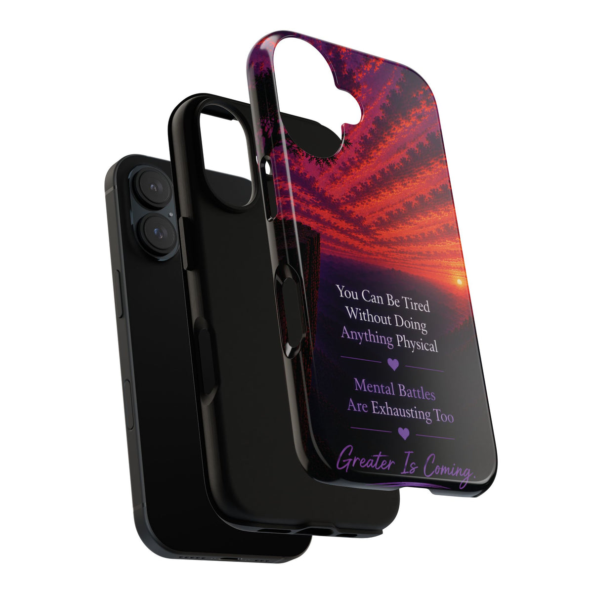 Phone Case — "Greater Is Coming" Inspirational Sunset Design
