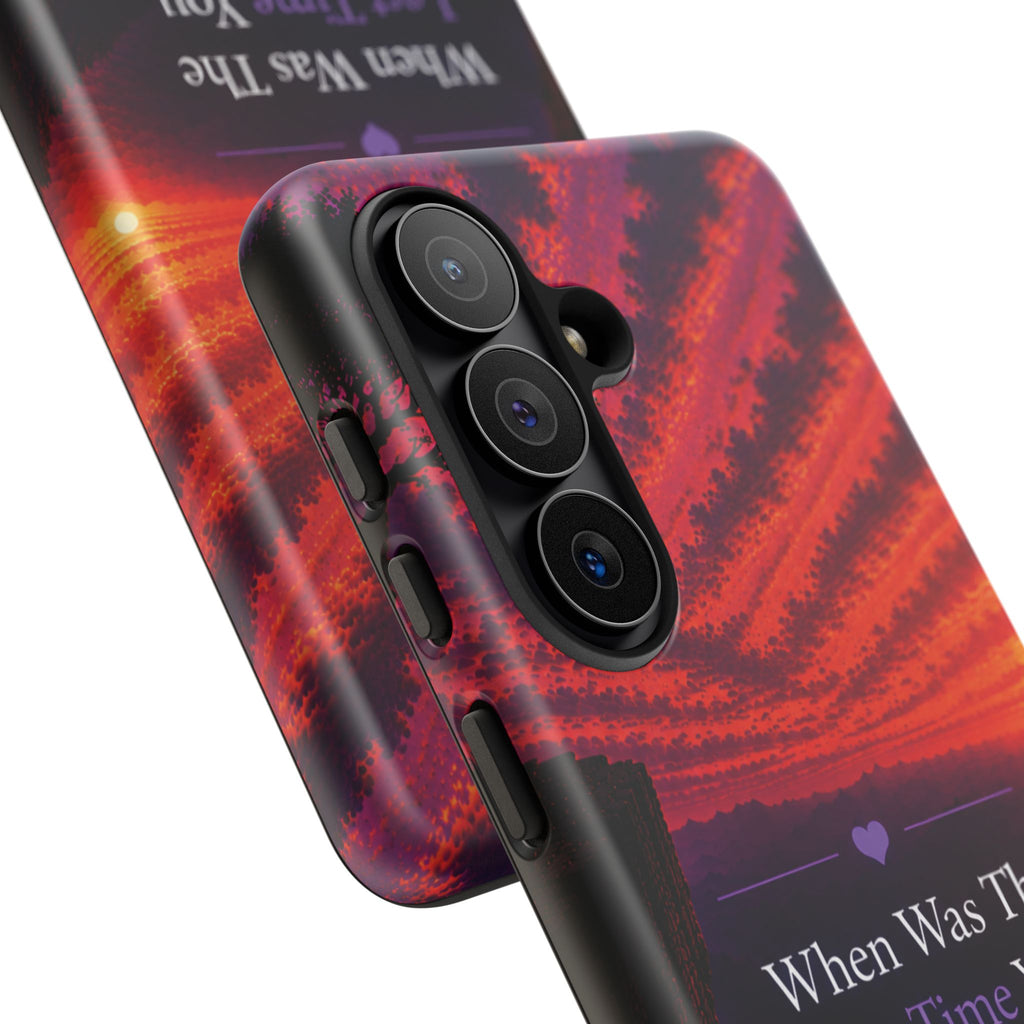 Inspirational Phone Case - "When Was The Last Time You Checked On Yourself?" Sunset Self-Care Quote