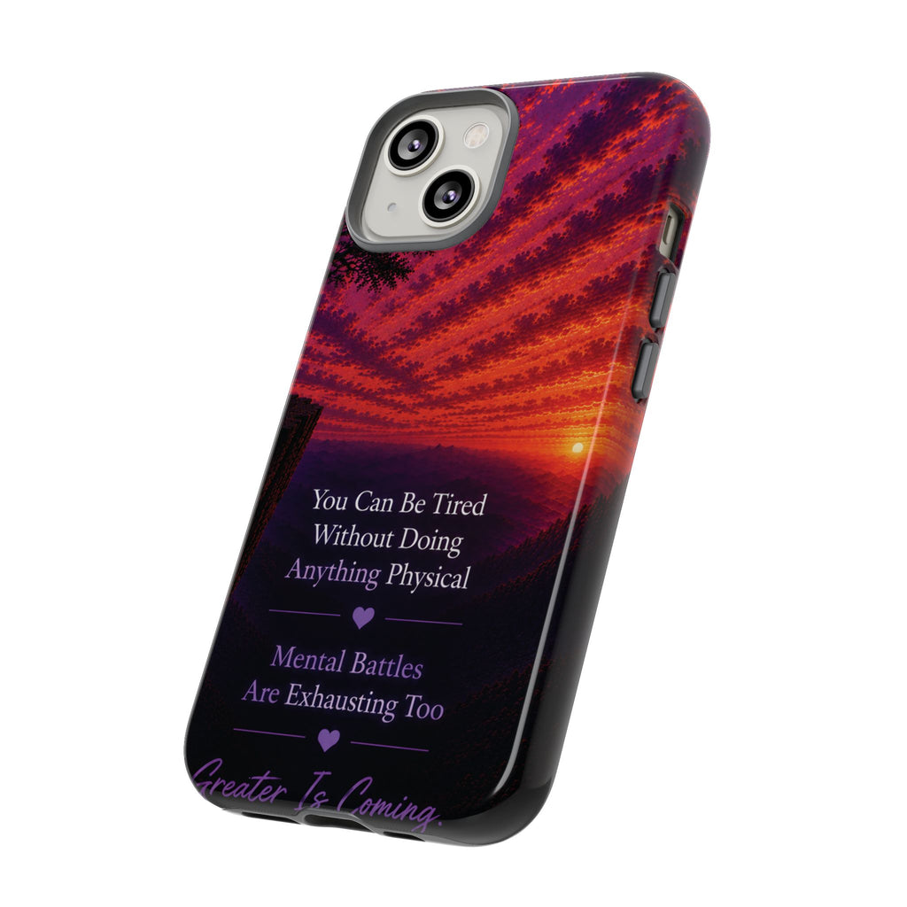 Phone Case — "Greater Is Coming" Inspirational Sunset Design