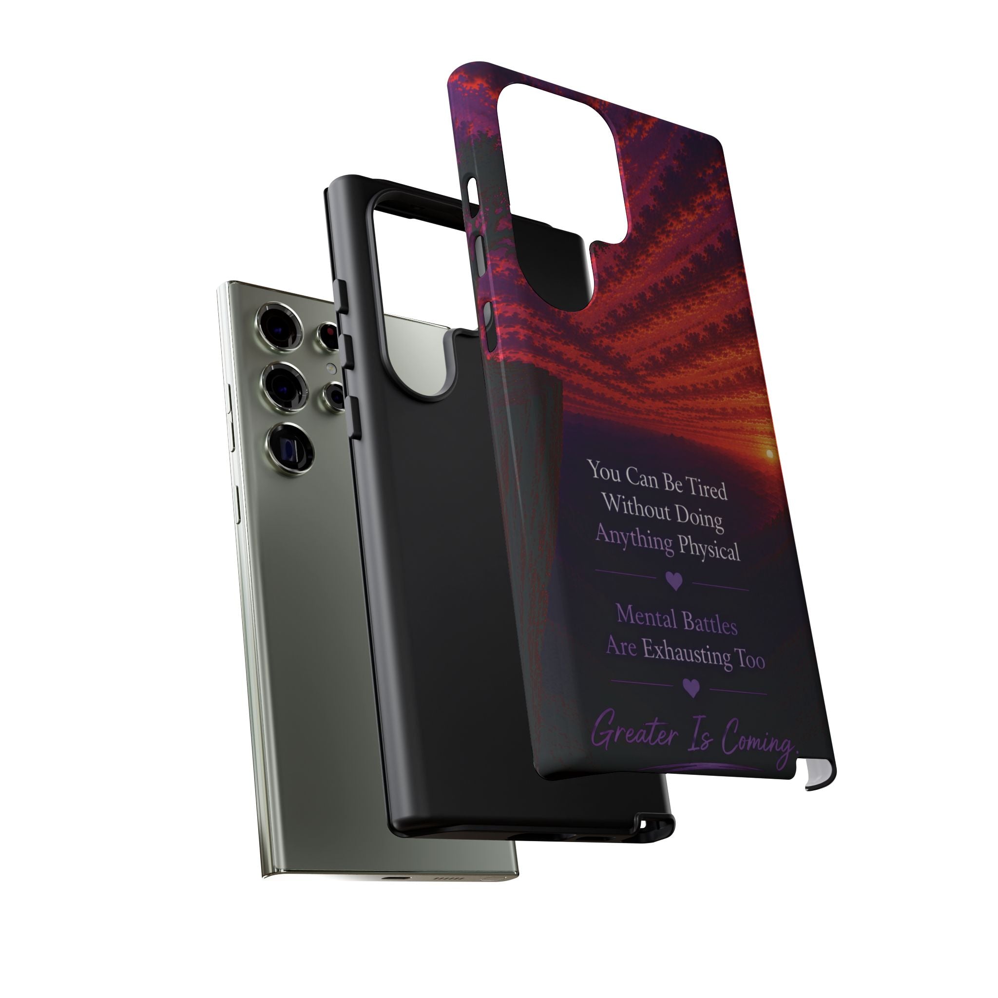 Phone Case — "Greater Is Coming" Inspirational Sunset Design