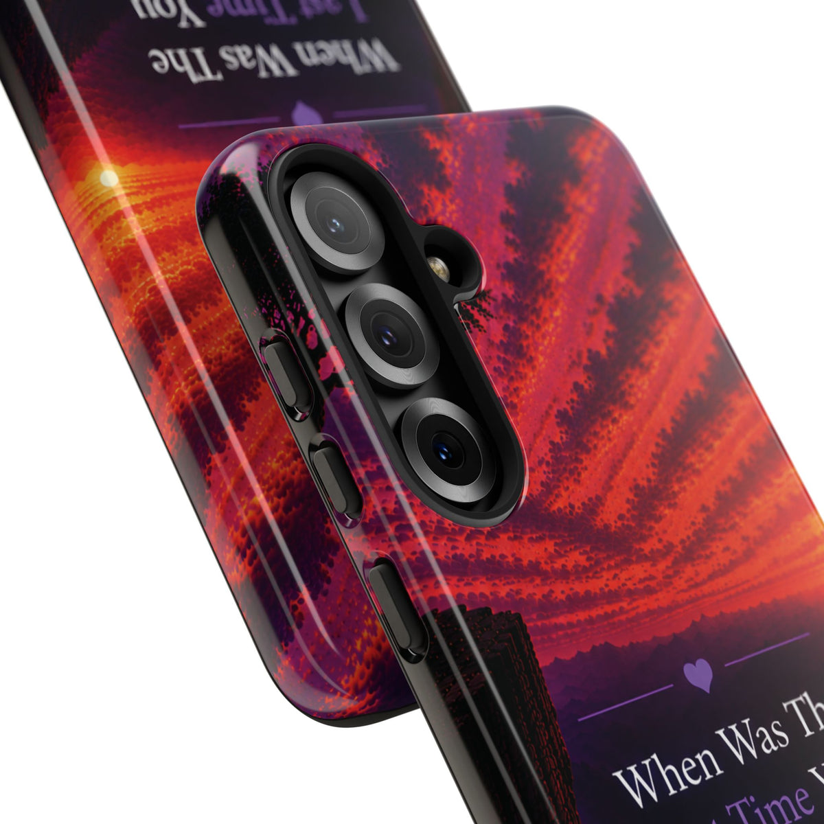 Inspirational Phone Case - "When Was The Last Time You Checked On Yourself?" Sunset Self-Care Quote