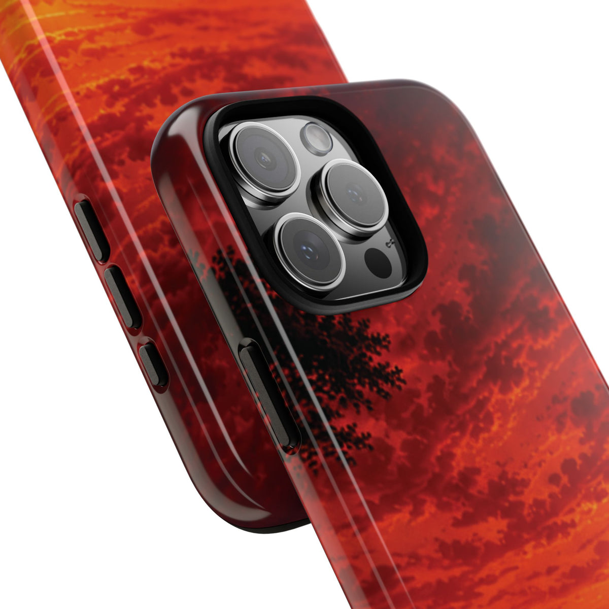 Sunset Mountain Tough Phone Case — Red Horizon Landscape Protective Case