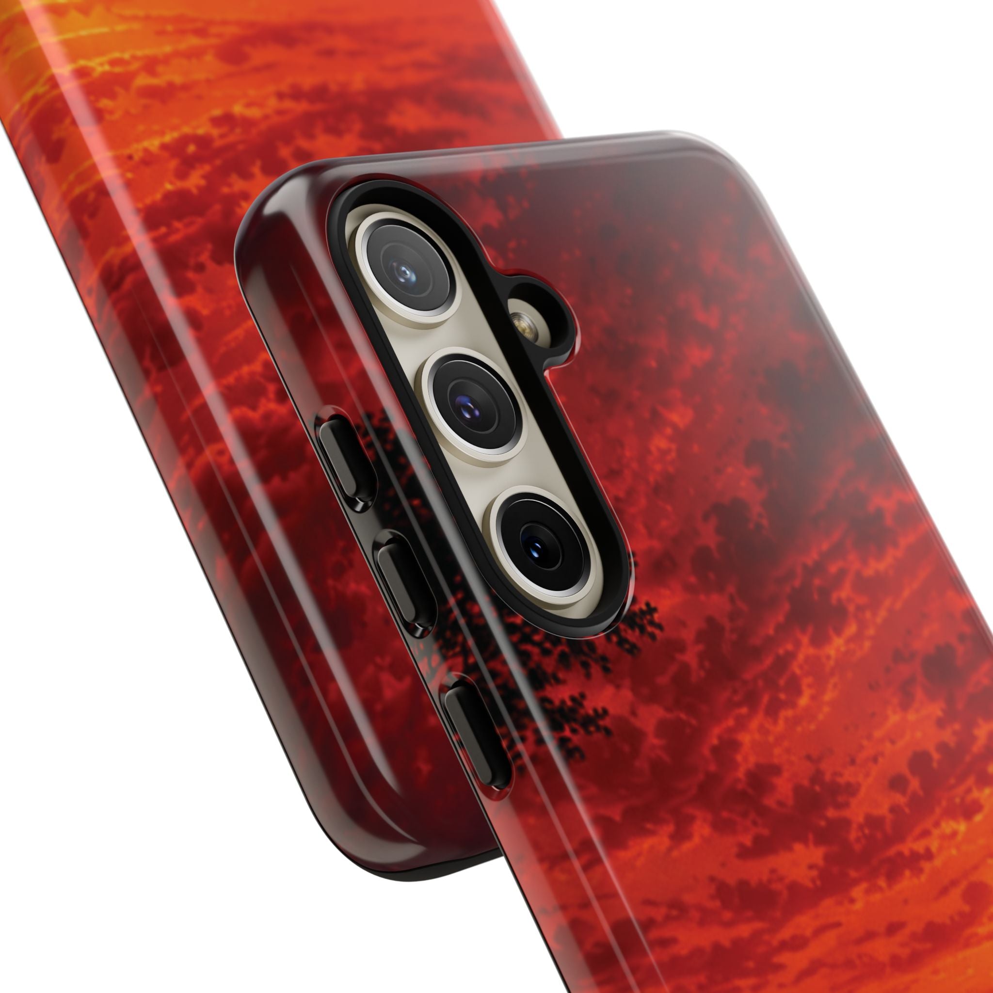 Sunset Mountain Tough Phone Case — Red Horizon Landscape Protective Case