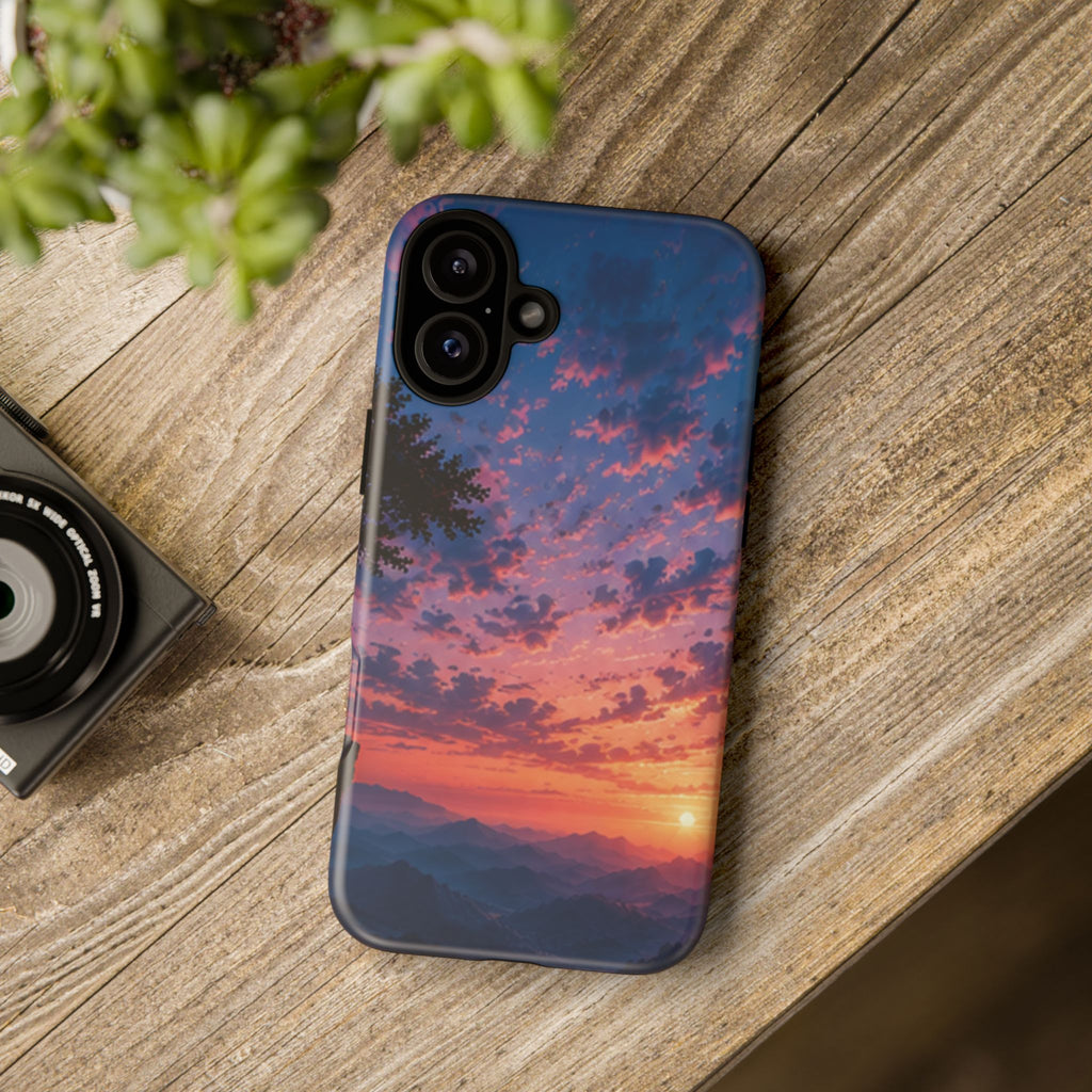 Sunset Mountain Phone Case — Tough Protective Phone Cover with Scenic Sunset Design