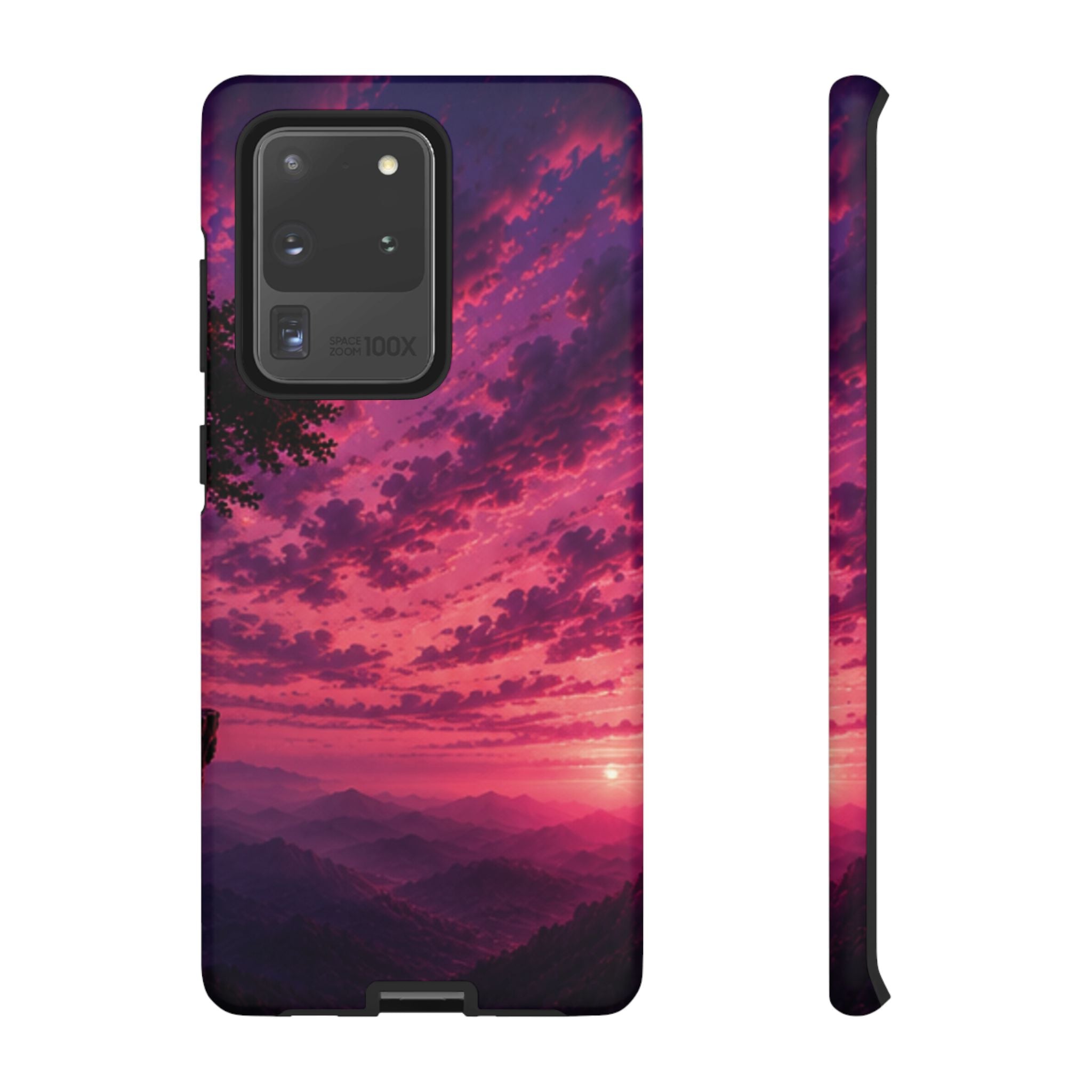 Sunset Mountain Phone Case — Purple Pink Scenic Tough Case