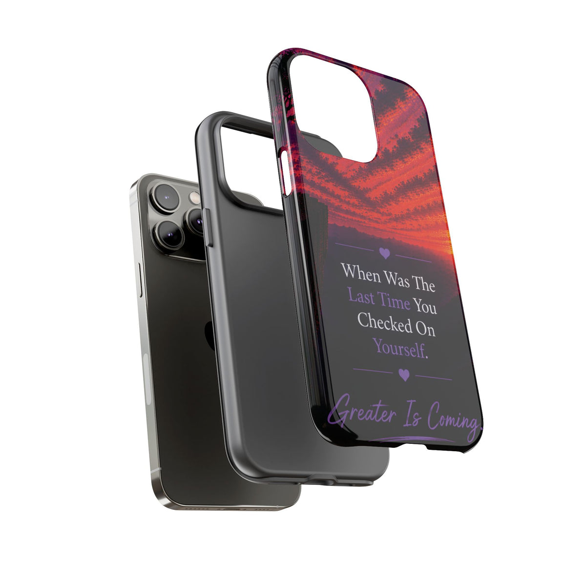 Inspirational Phone Case - "When Was The Last Time You Checked On Yourself?" Sunset Self-Care Quote