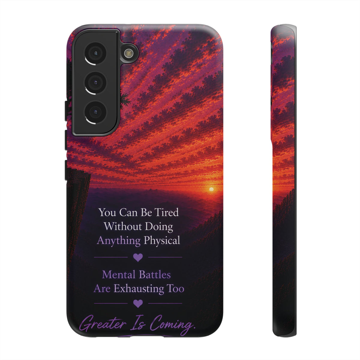 Phone Case — "Greater Is Coming" Inspirational Sunset Design
