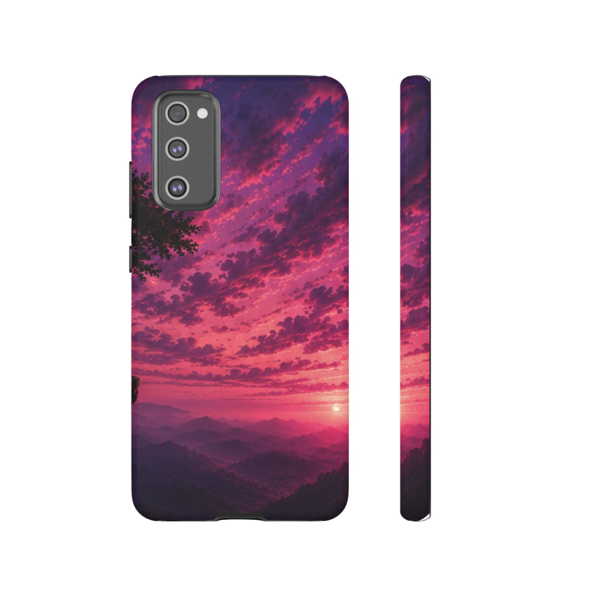 Sunset Mountain Phone Case — Purple Pink Scenic Tough Case