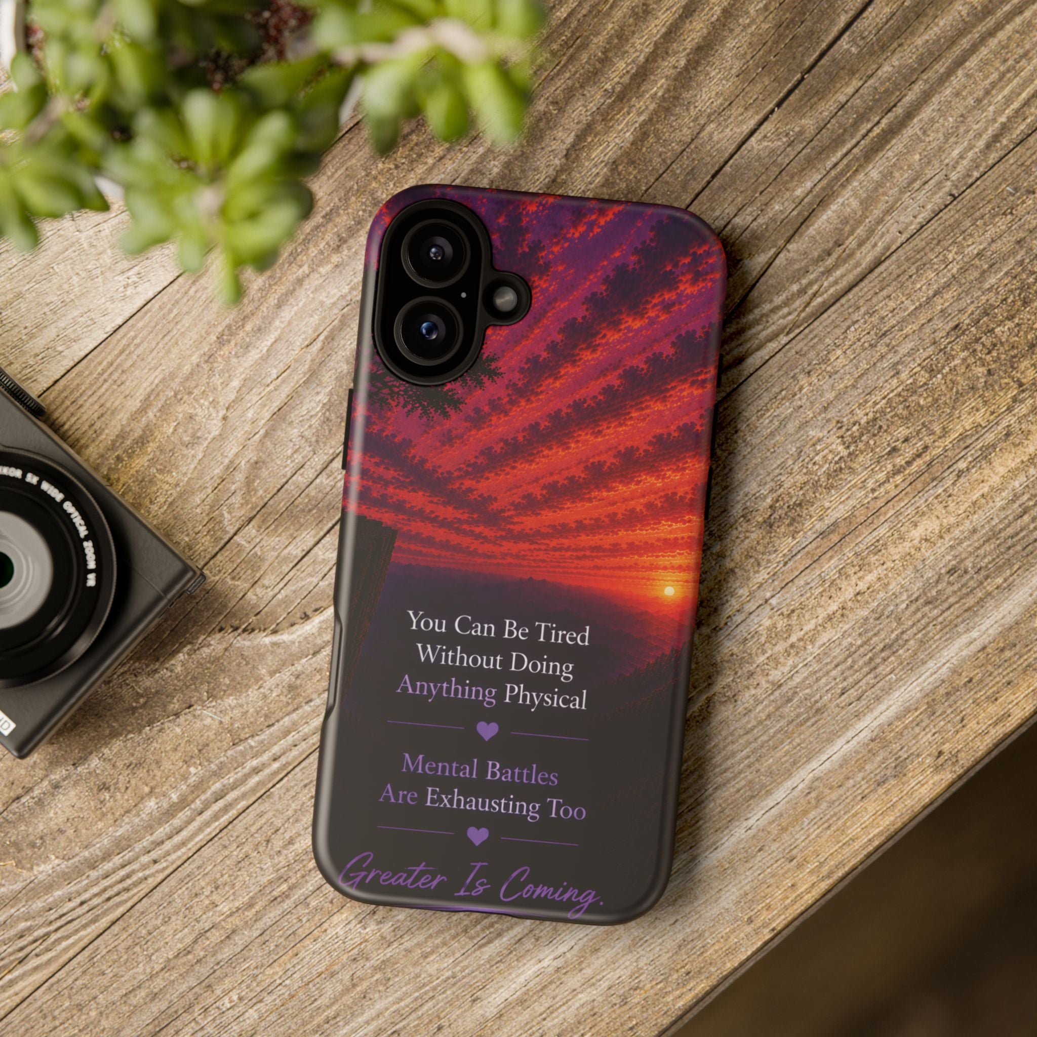 Phone Case — "Greater Is Coming" Inspirational Sunset Design