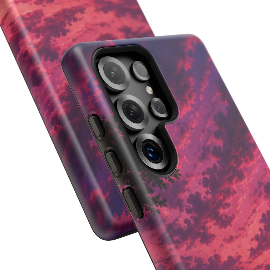 Sunset Mountain Phone Case — Purple Pink Scenic Tough Case