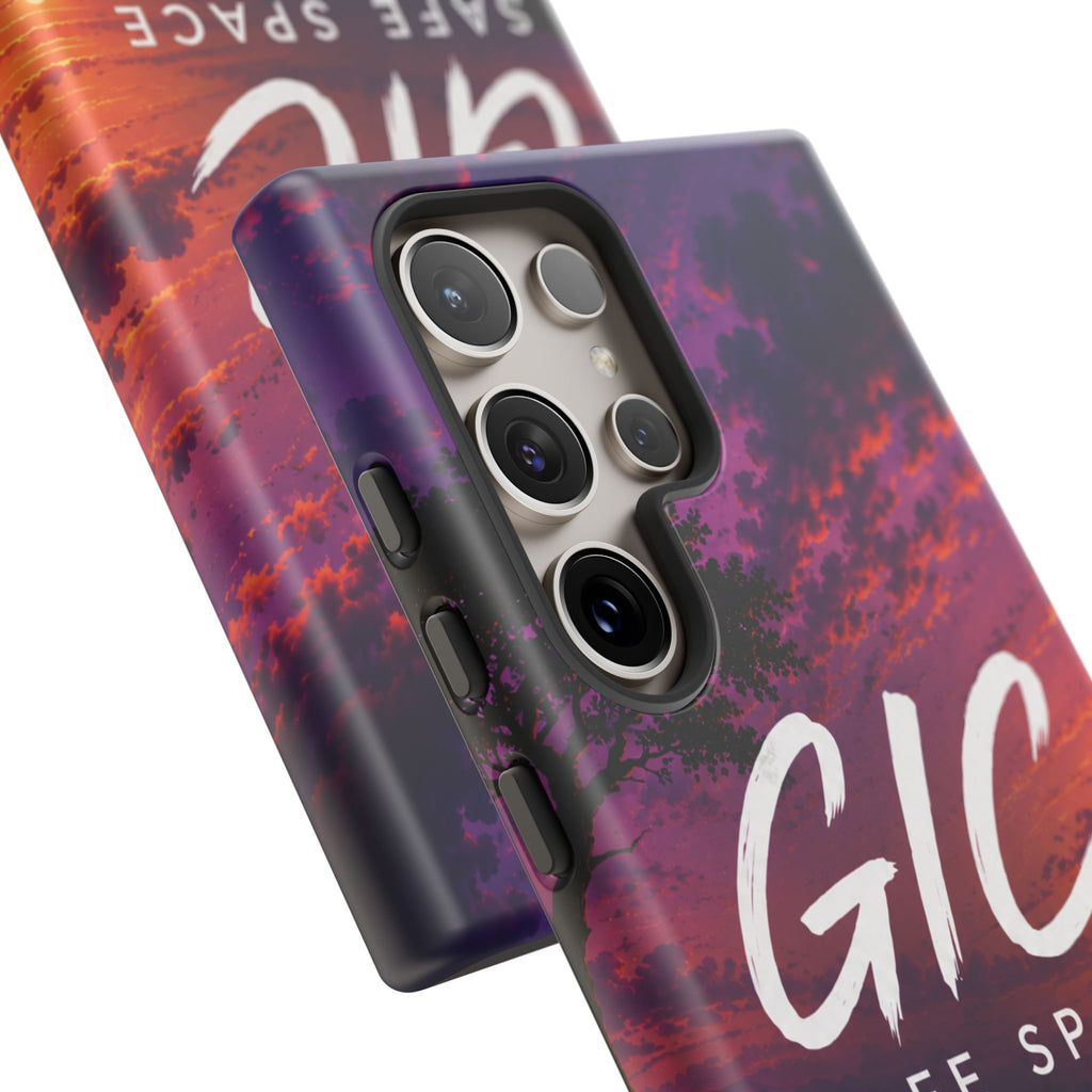 GIC Safe Space Tough Phone Case — "Greater Is Coming" Sunset Design