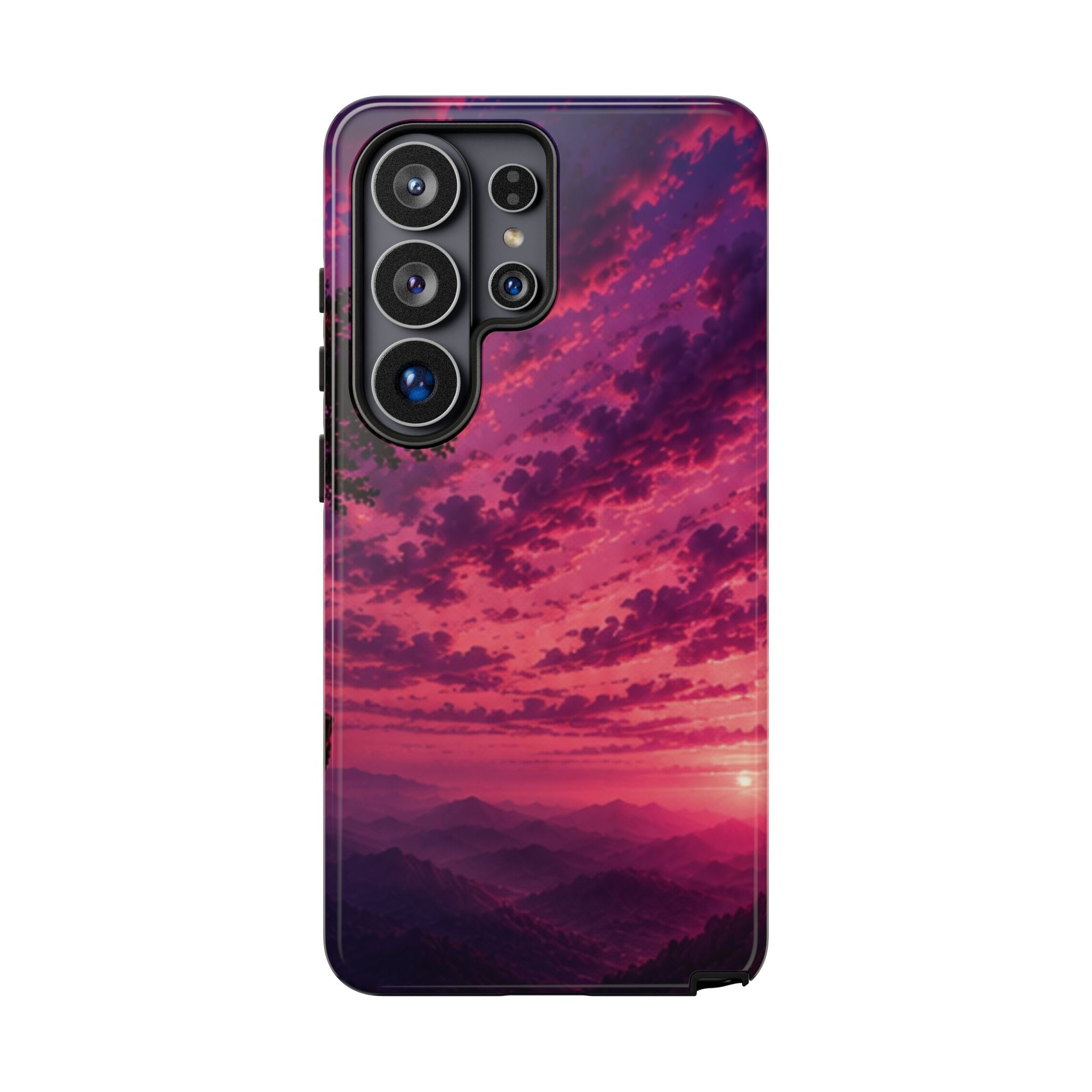 Sunset Mountain Phone Case — Purple Pink Scenic Tough Case