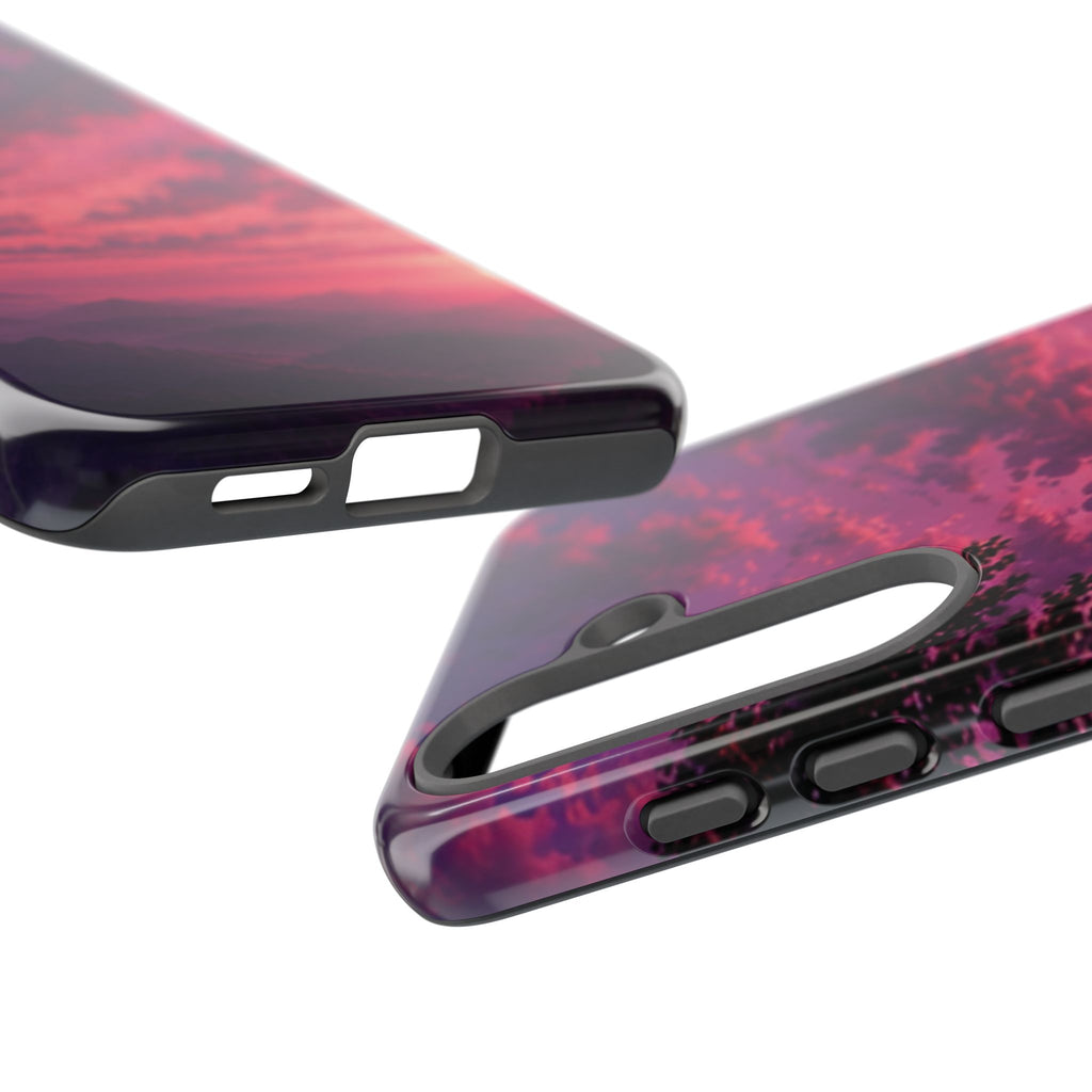 Sunset Mountain Phone Case — Purple Pink Scenic Tough Case