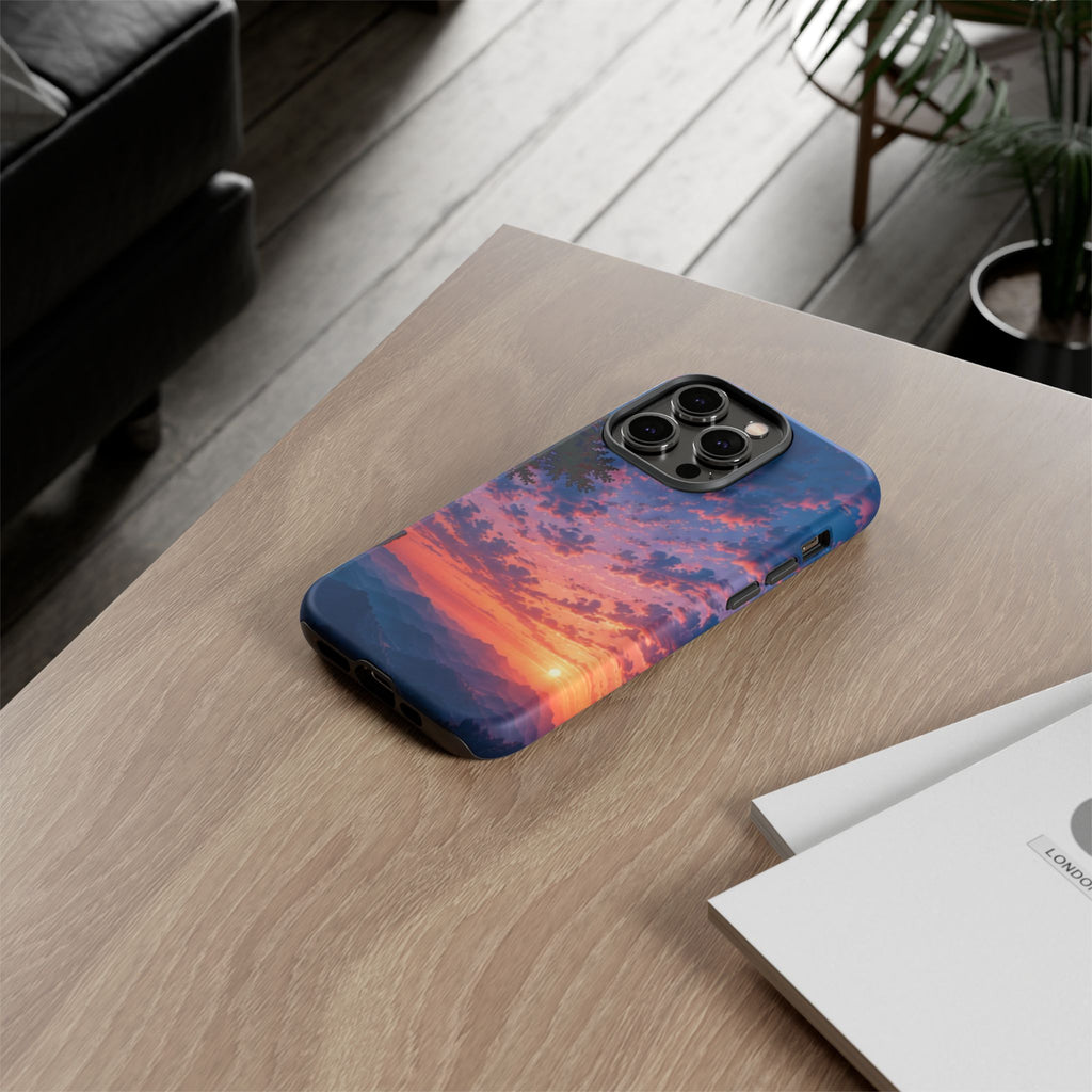 Sunset Mountain Phone Case — Tough Protective Phone Cover with Scenic Sunset Design