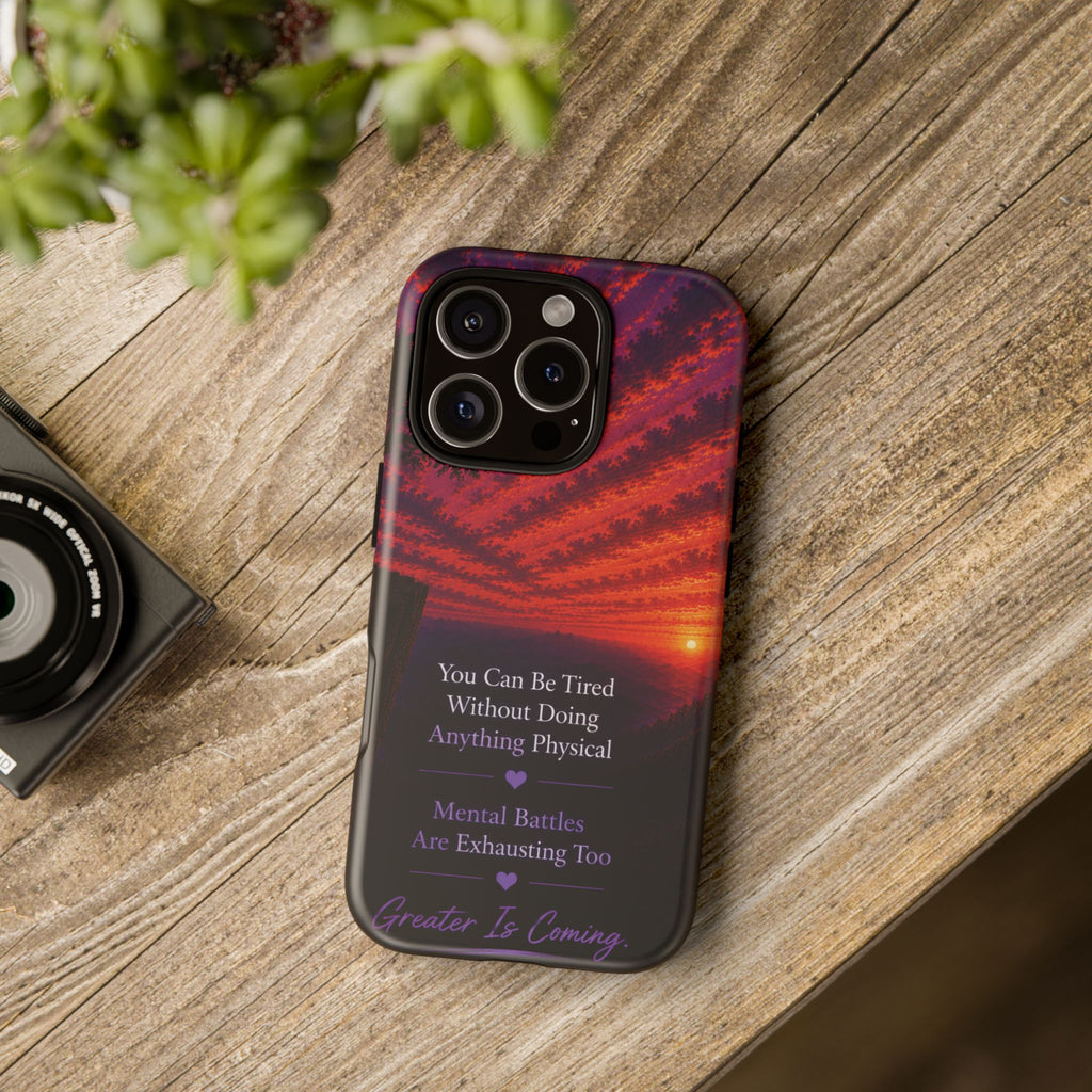 Phone Case — "Greater Is Coming" Inspirational Sunset Design