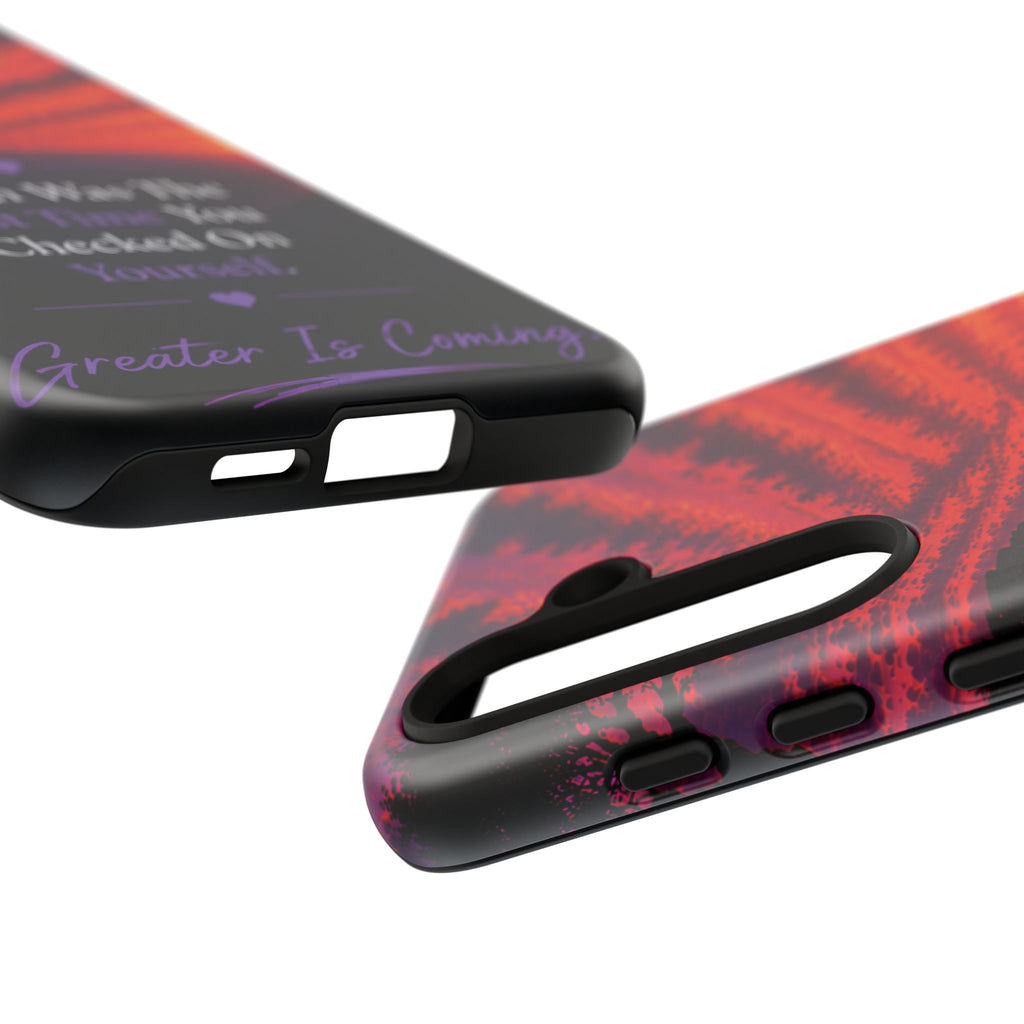 Inspirational Phone Case - "When Was The Last Time You Checked On Yourself?" Sunset Self-Care Quote