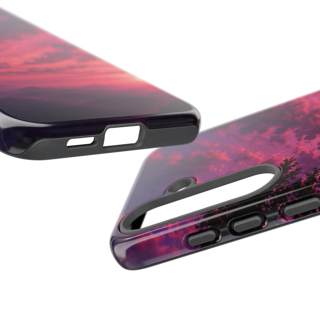 Sunset Mountain Phone Case — Purple Pink Scenic Tough Case